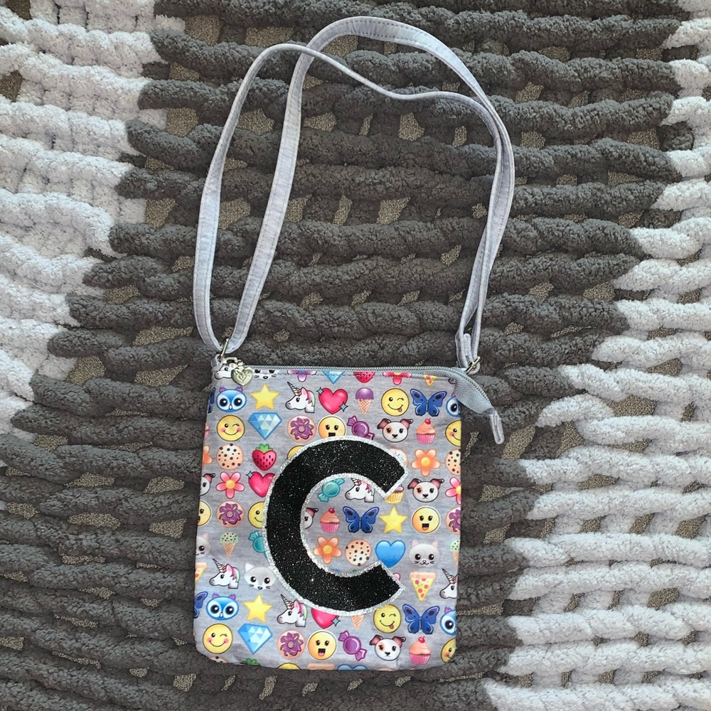 Girl’s Justice Brand Emoji Bag with Letter ‘Cute